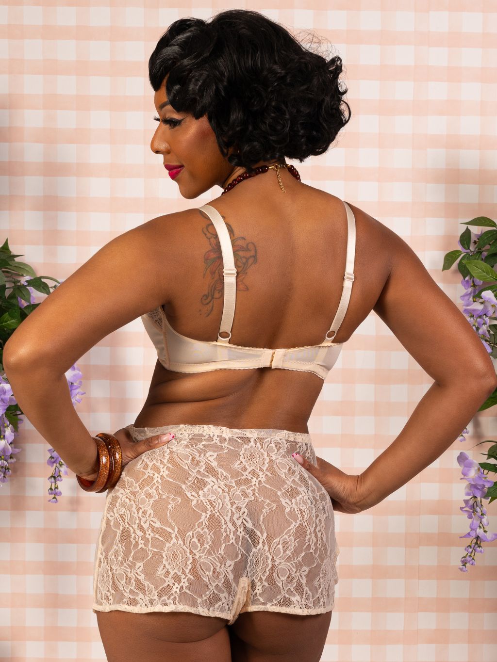 Back of peach Celia french knickers.