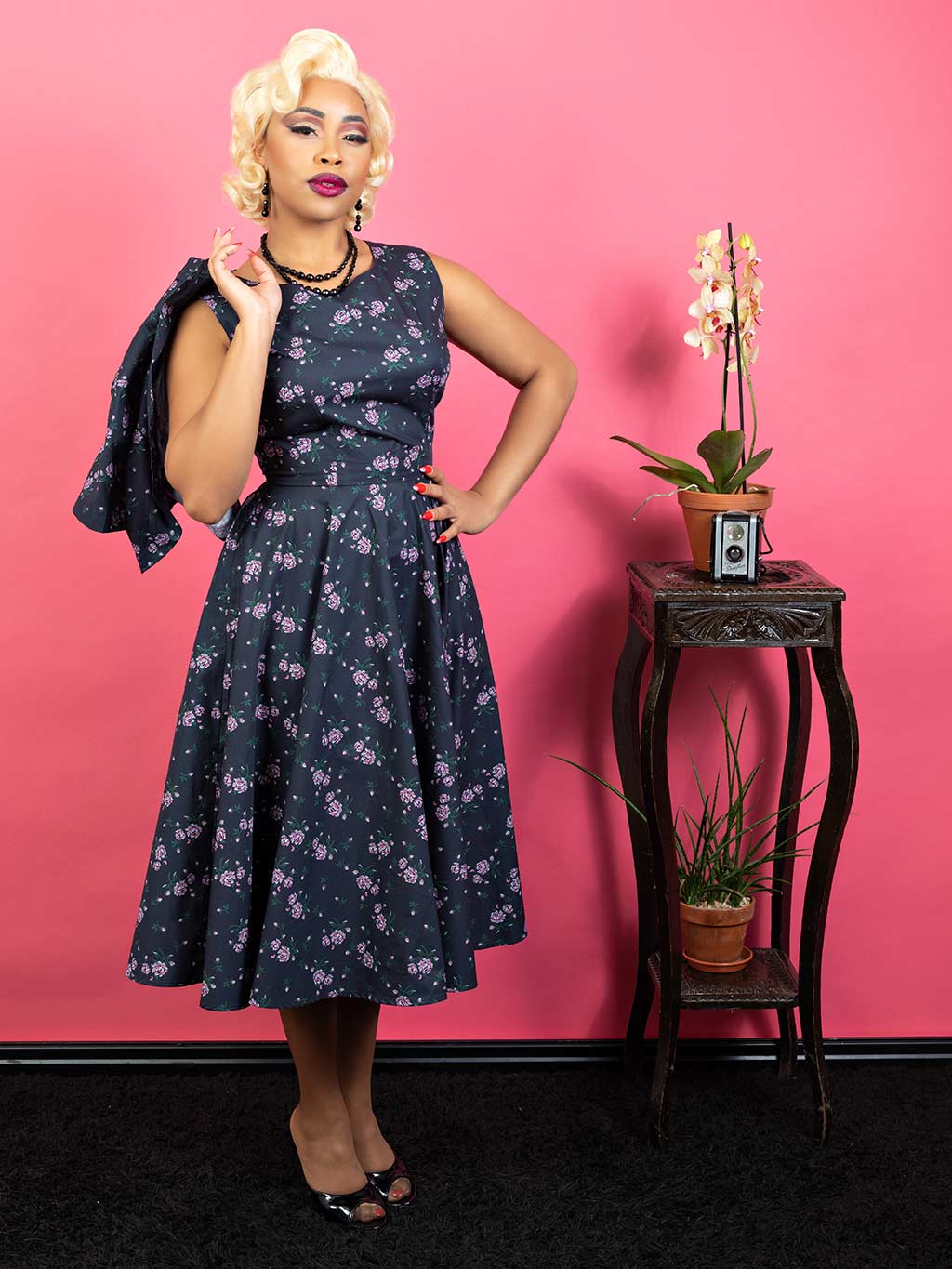 1950s needlepoint dress