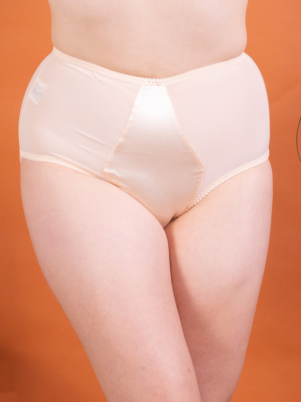 Peach Harlow Knickers by What Katie Did.  Made from power mesh for comfort and support with satin detailing at the front.
