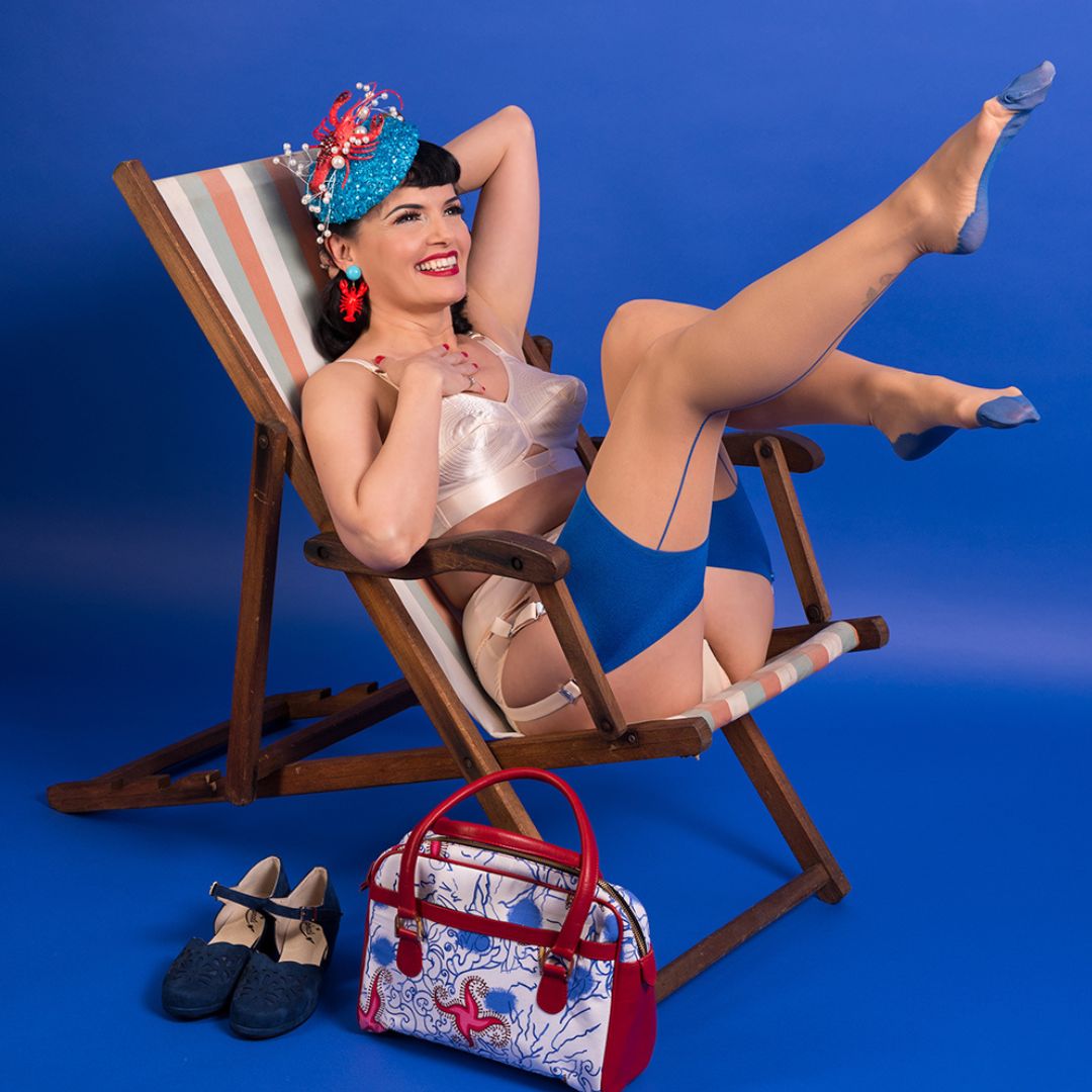 Contrast Colourful Seamed Stockings for Spring