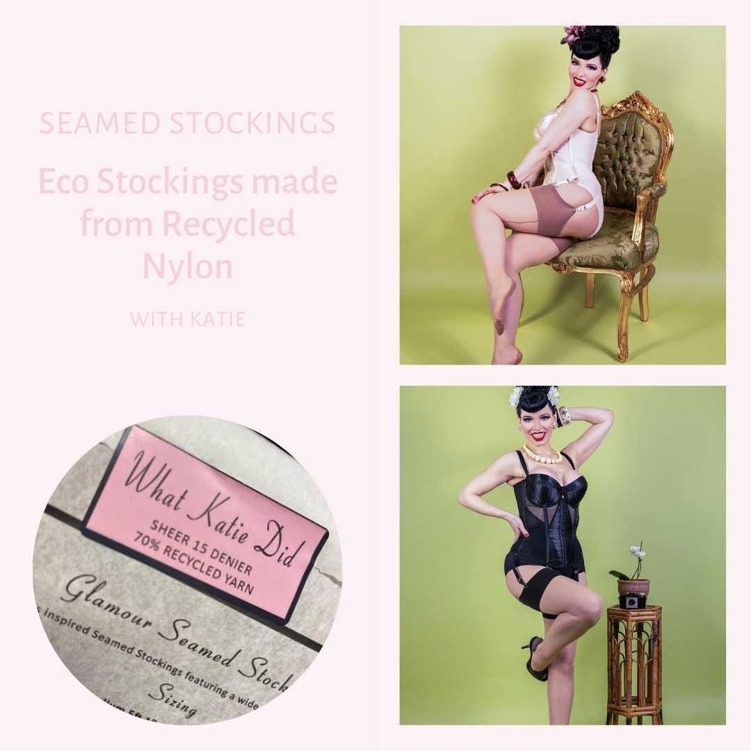 Vintage Style Not Vintage Values: Recycled Nylon Seamed Stockings