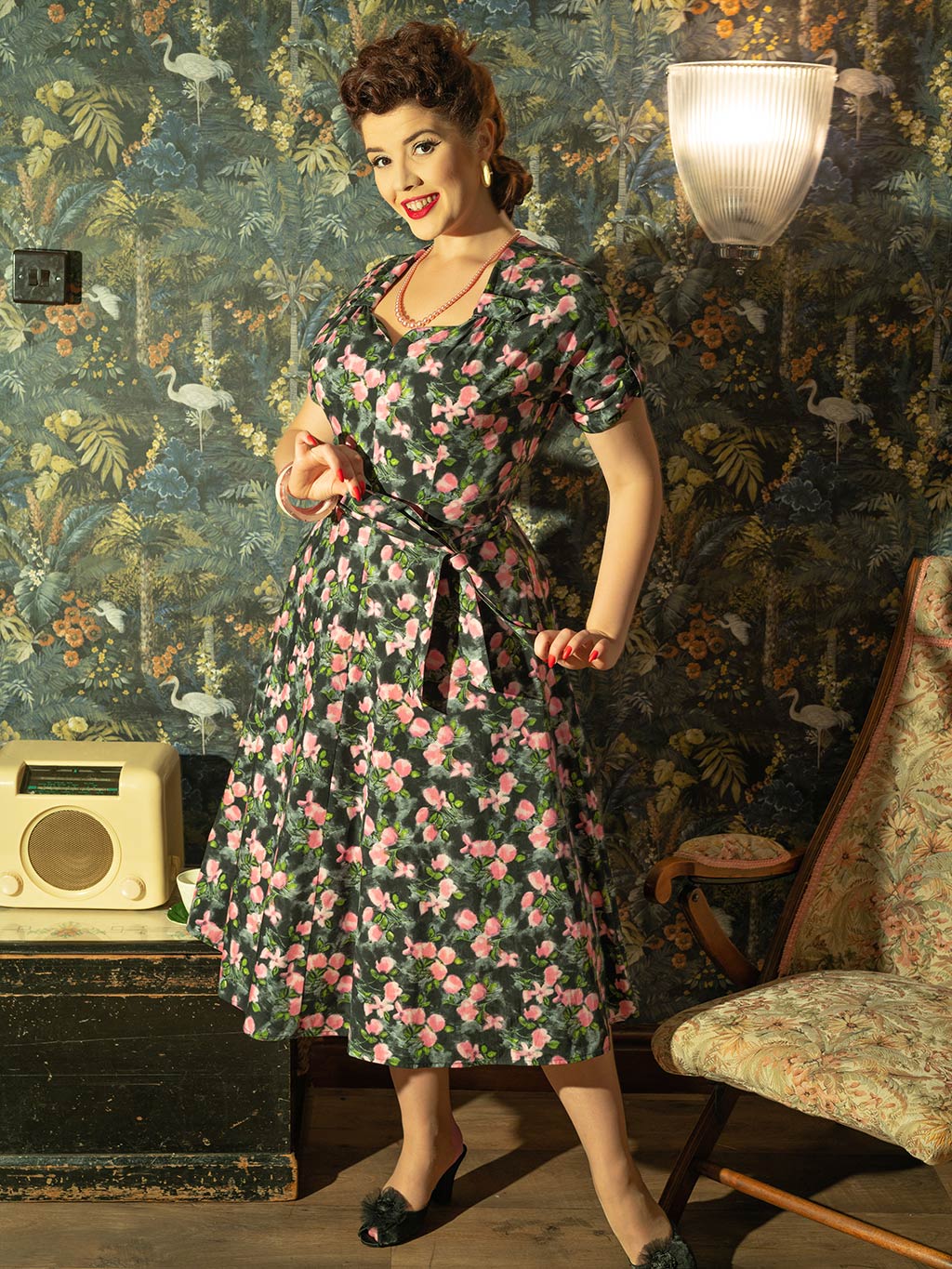 Dolly 1940s Floral Dress