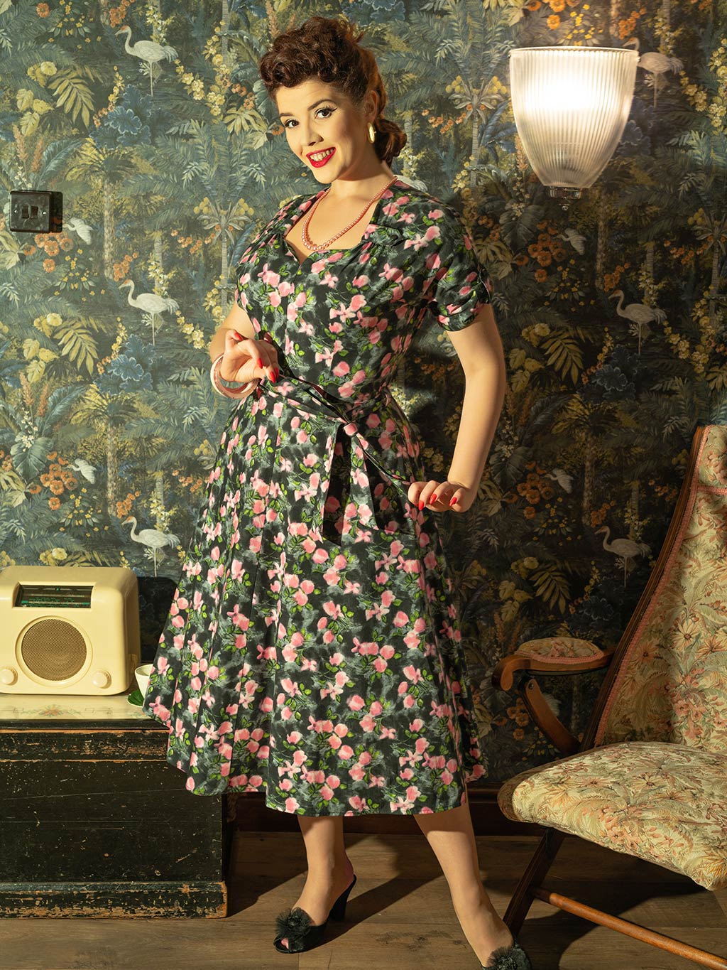 Robe Florale Dolly Années 40