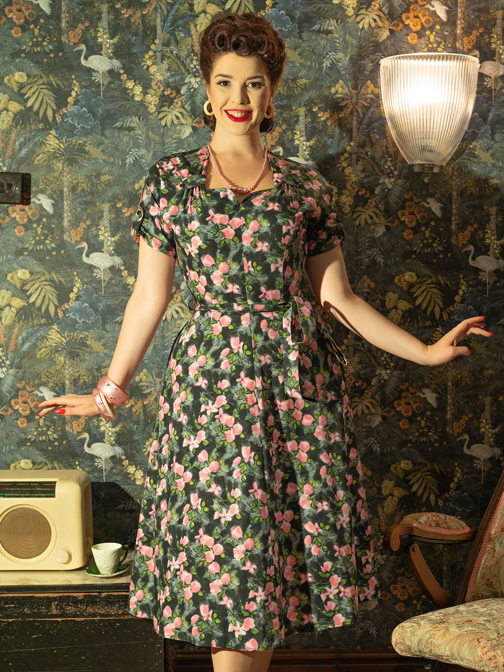 Dolly 1940s Floral Dress