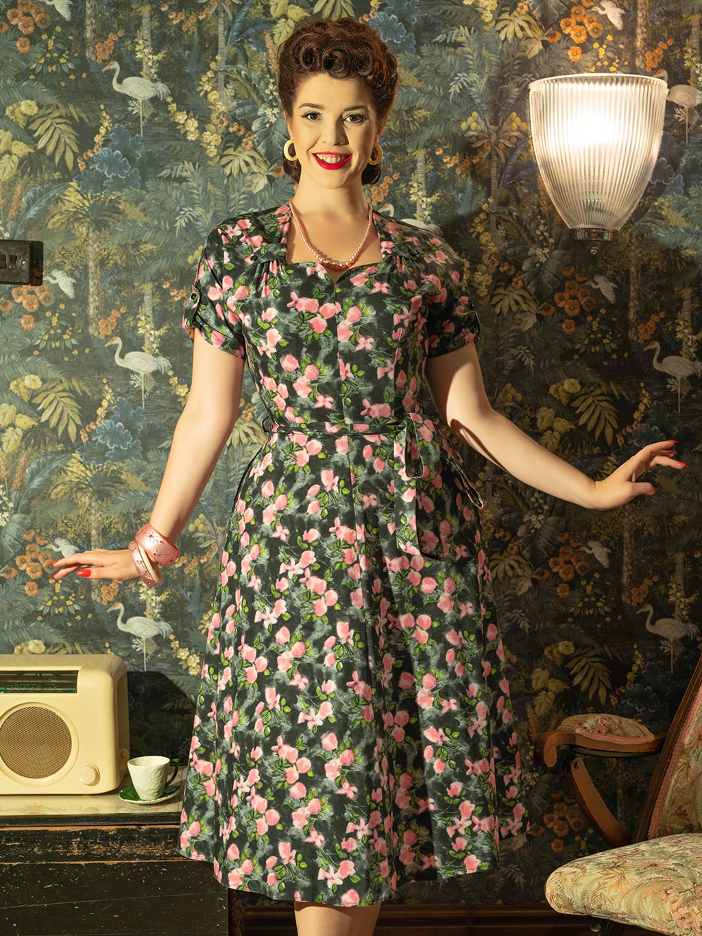 Robe Florale Dolly Années 40