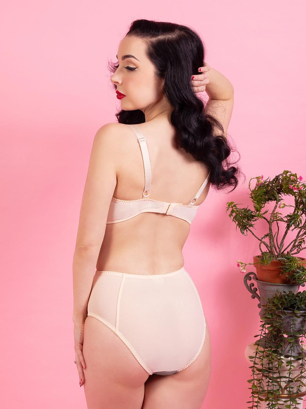 1950s Sage Green Satin and Lace High Waist Knickers What Katie Did