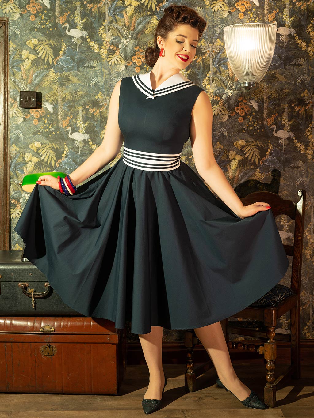 1950s Navy Sailor Dress (no belt/ accessories)