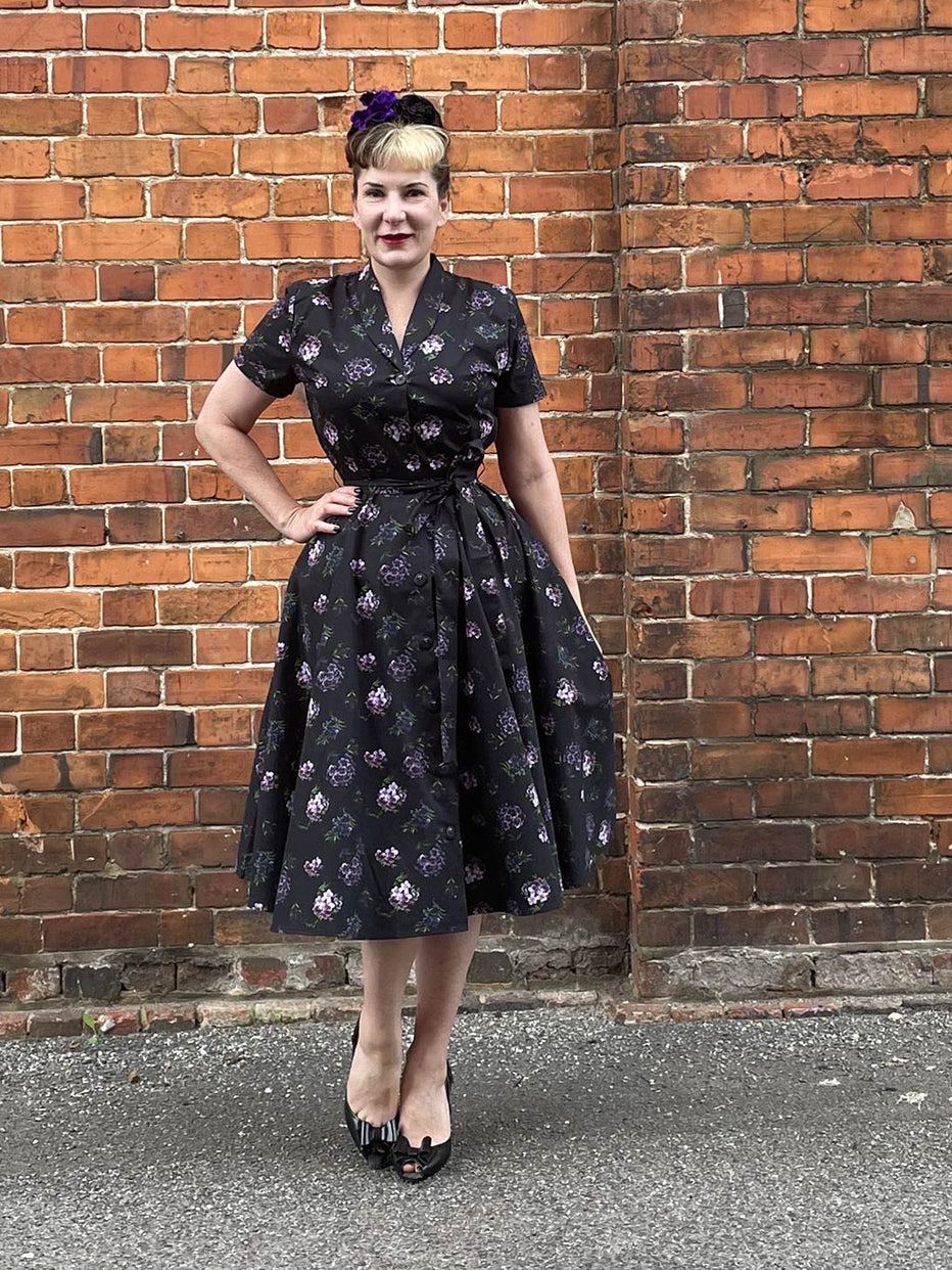 1950s Shirtwaist Dress in a True Vintage Print - What Katie Did