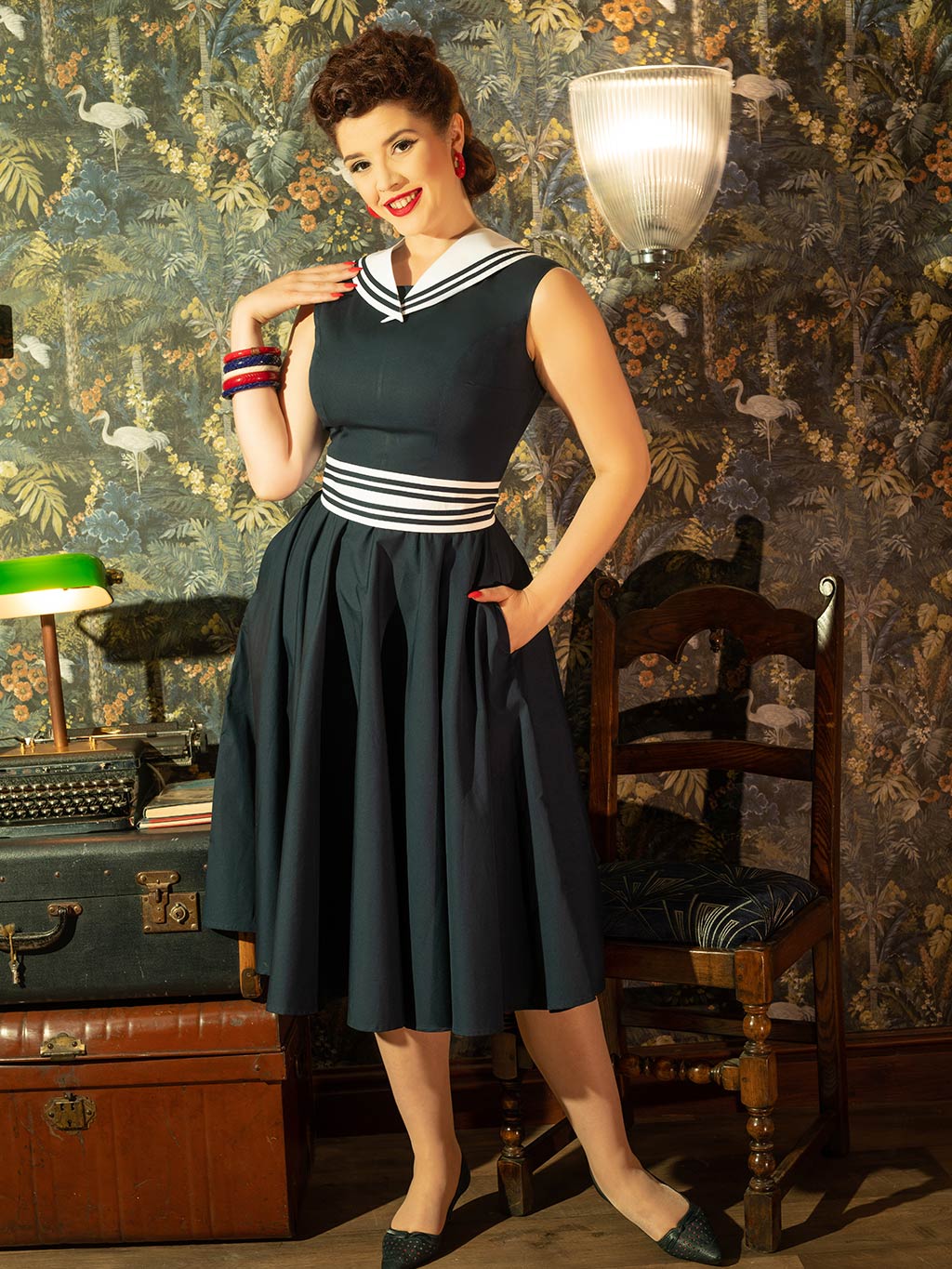 1950s Navy Sailor Dress (no belt/ accessories)