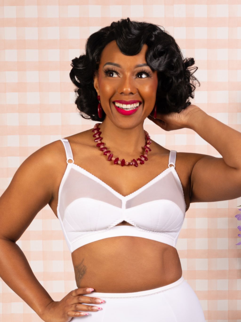 1950s white soft cup bra