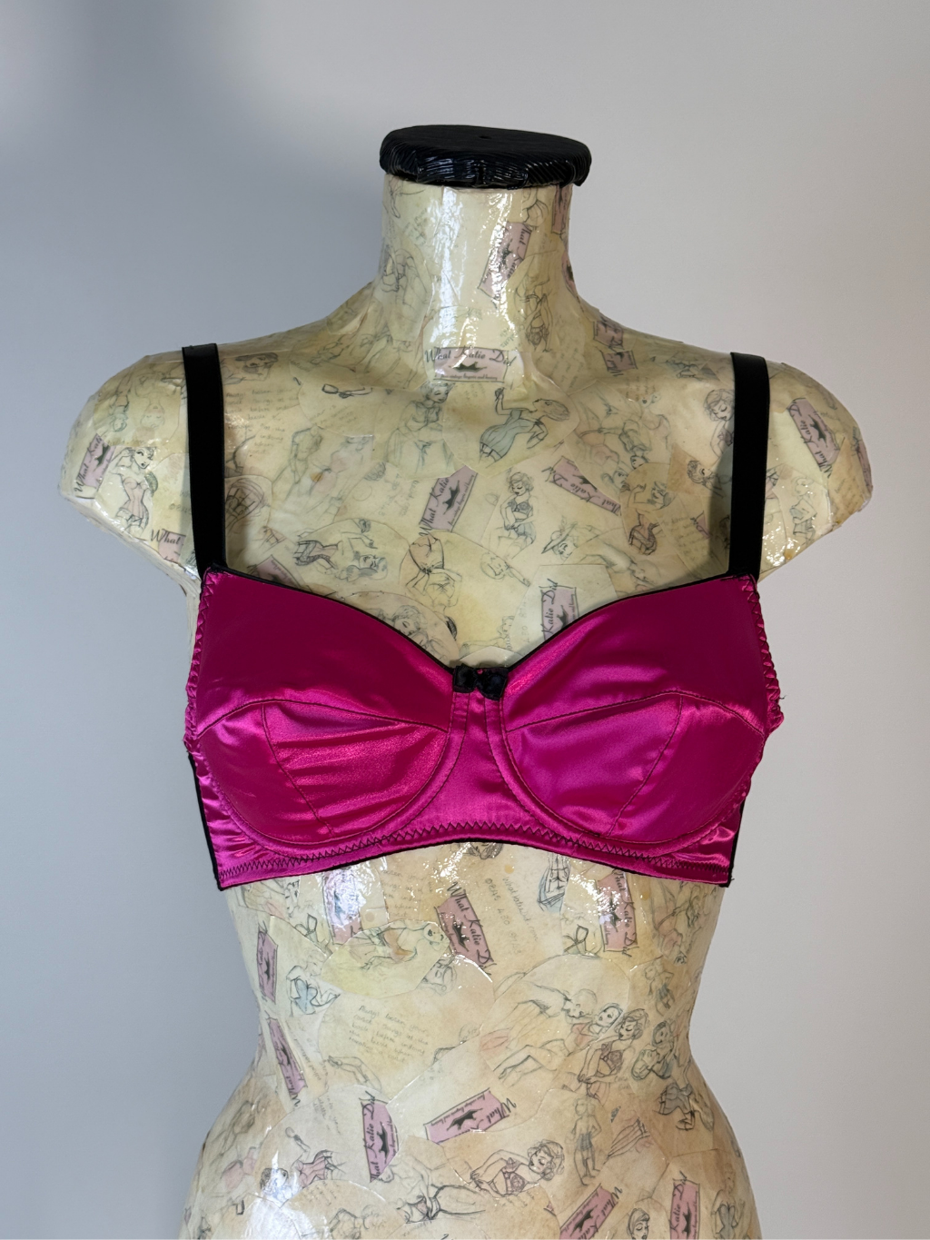 AL217 Hot Pink Satine Bra 32F