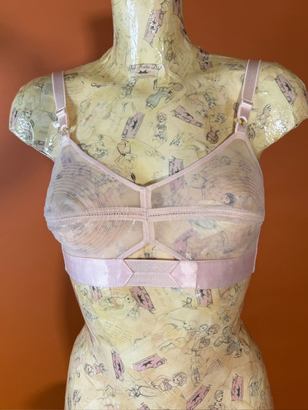 AL59 Sheer Peach Bullet Bra  32D