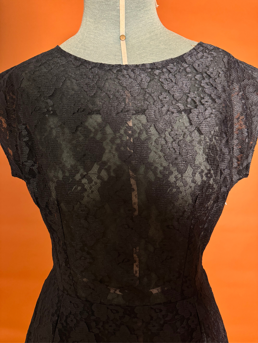 SD006 SAMPLE Black Lace Dress UK 10 / US 6