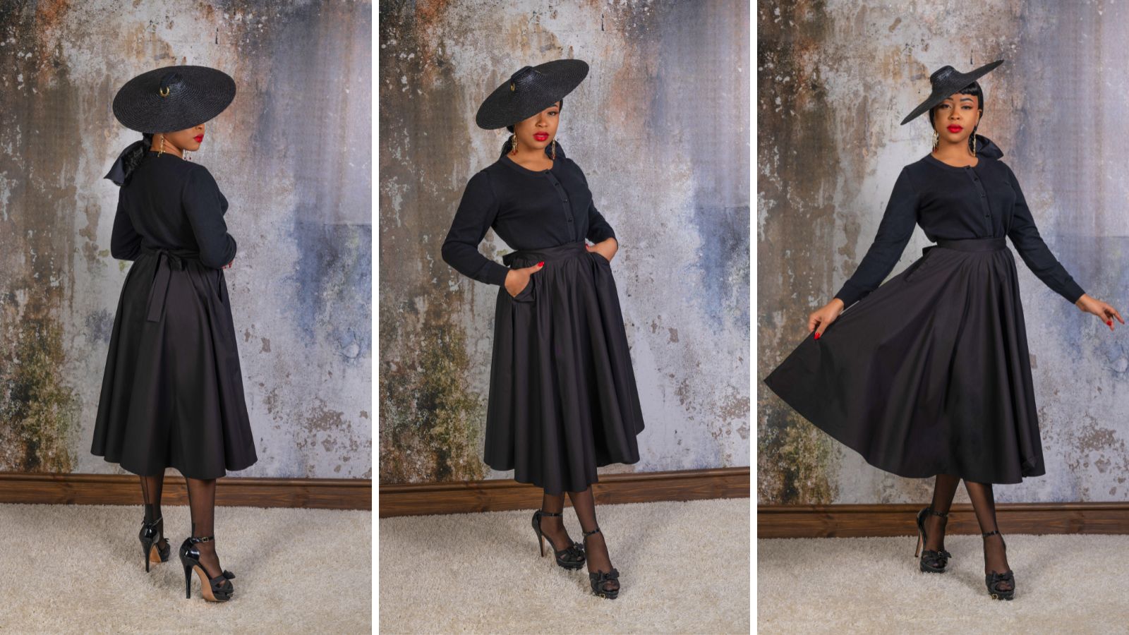Black 1950s Circle Skirt: Timeless Vintage Elegance