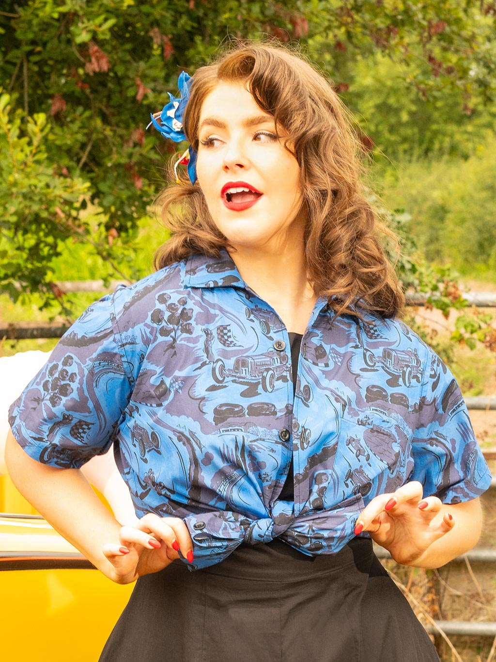 Blue Remus Bowling Shirt