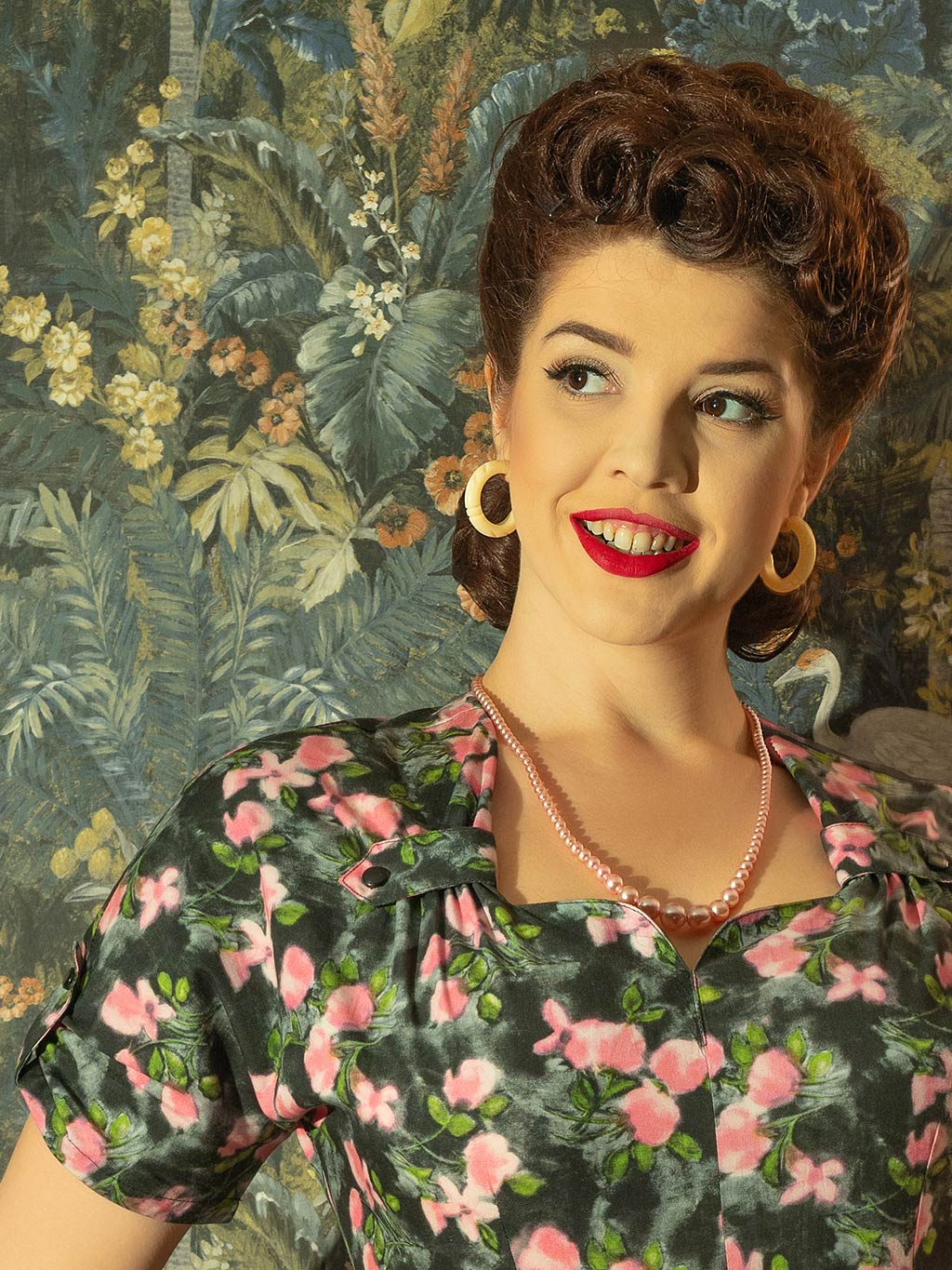 Robe Florale Dolly Années 40