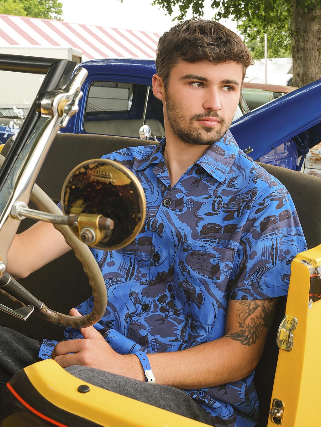 Blue Remus Bowling Shirt