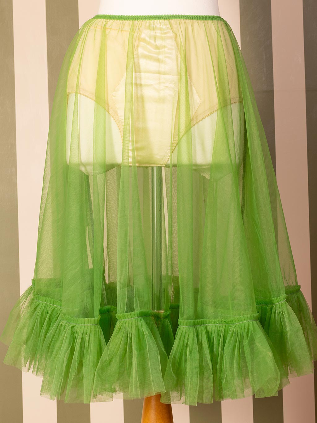 2nd Matcha Green Sheer Nylon Frilly Petticoat