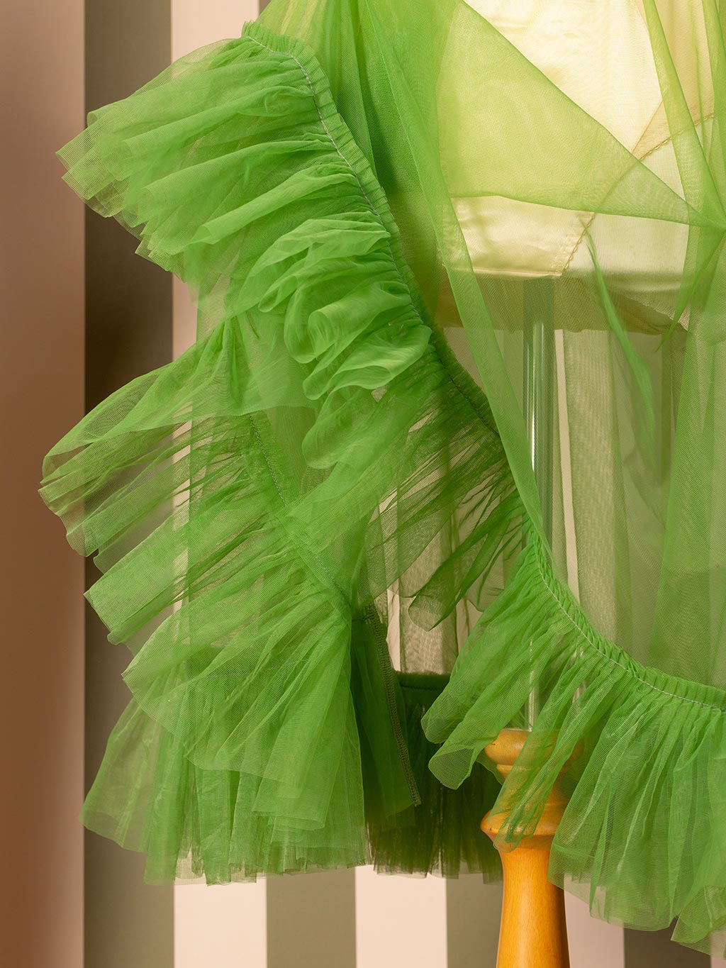 2nd Matcha Green Sheer Nylon Frilly Petticoat