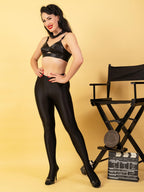 thick black seamed tights