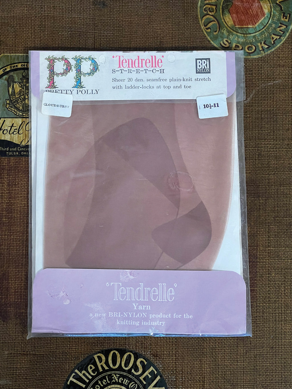 Vintage Pretty Polly Tendrelle Stockings front