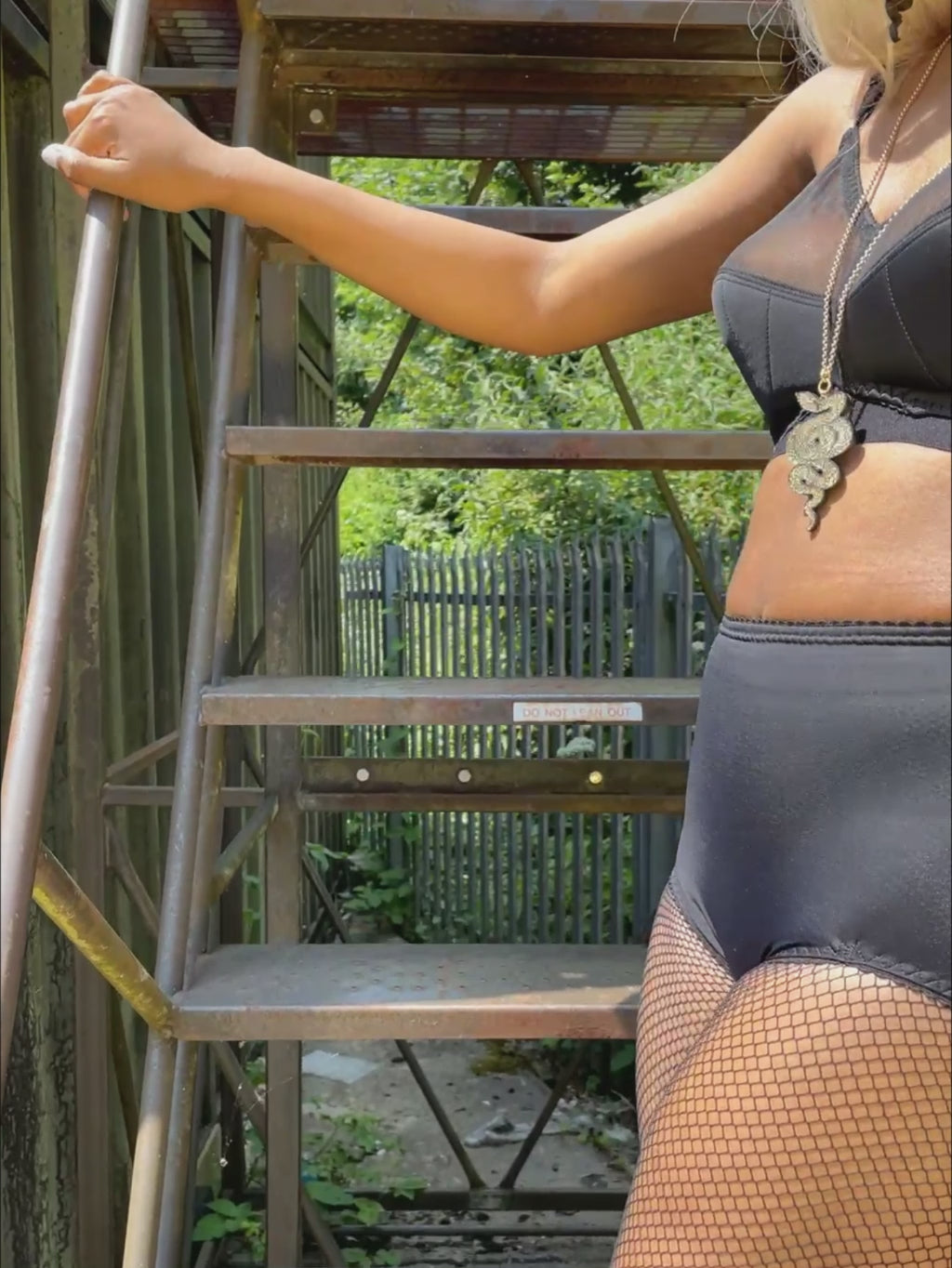 black retro high waist knickers