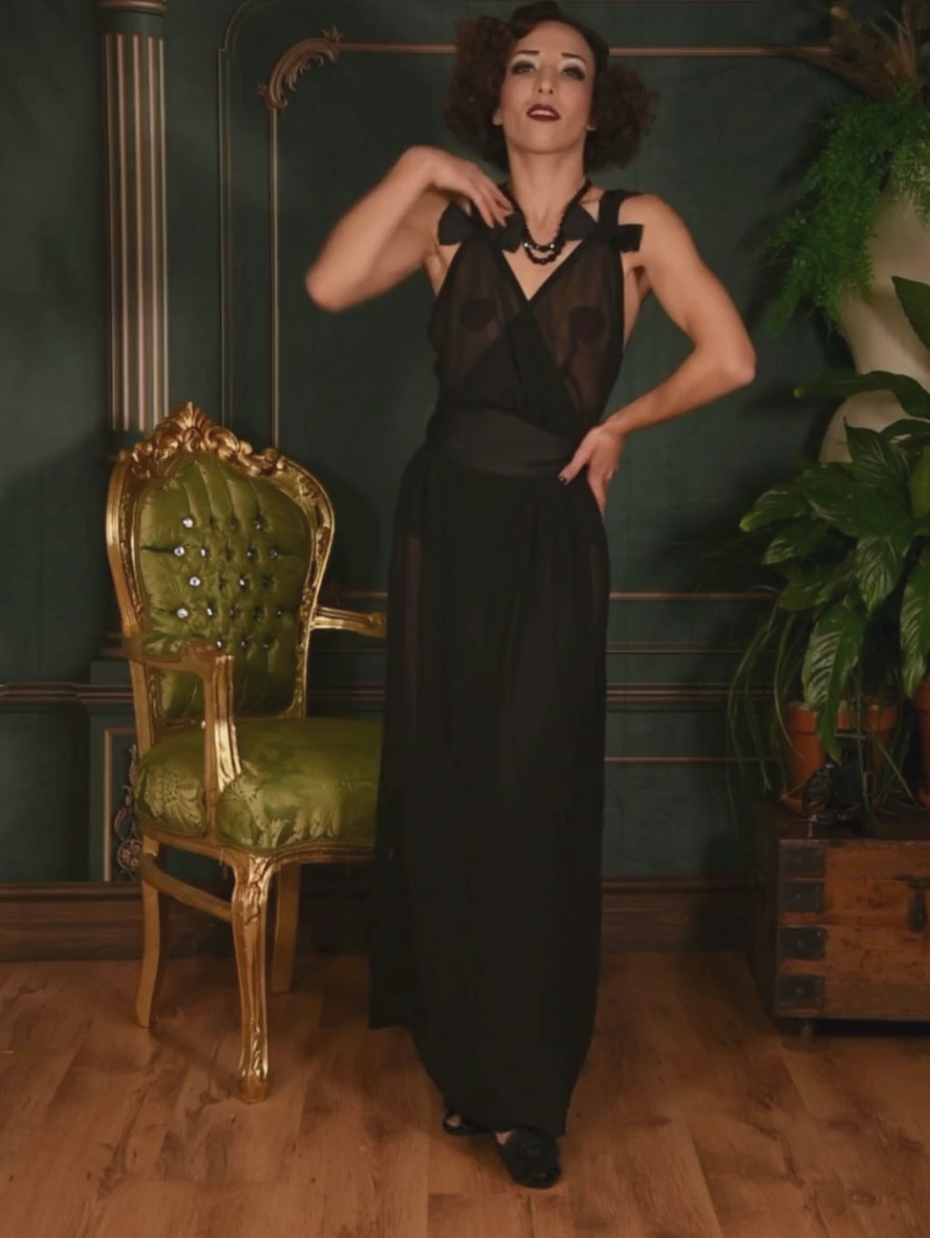 Myriam Long Sheer Nightgown Robe L8020B
