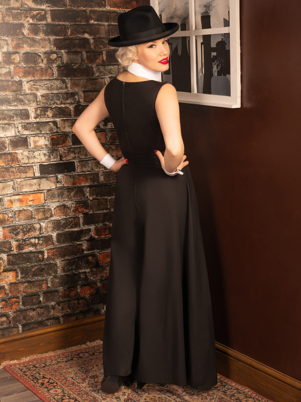 Flora Black Strand-Pyjama V018BC