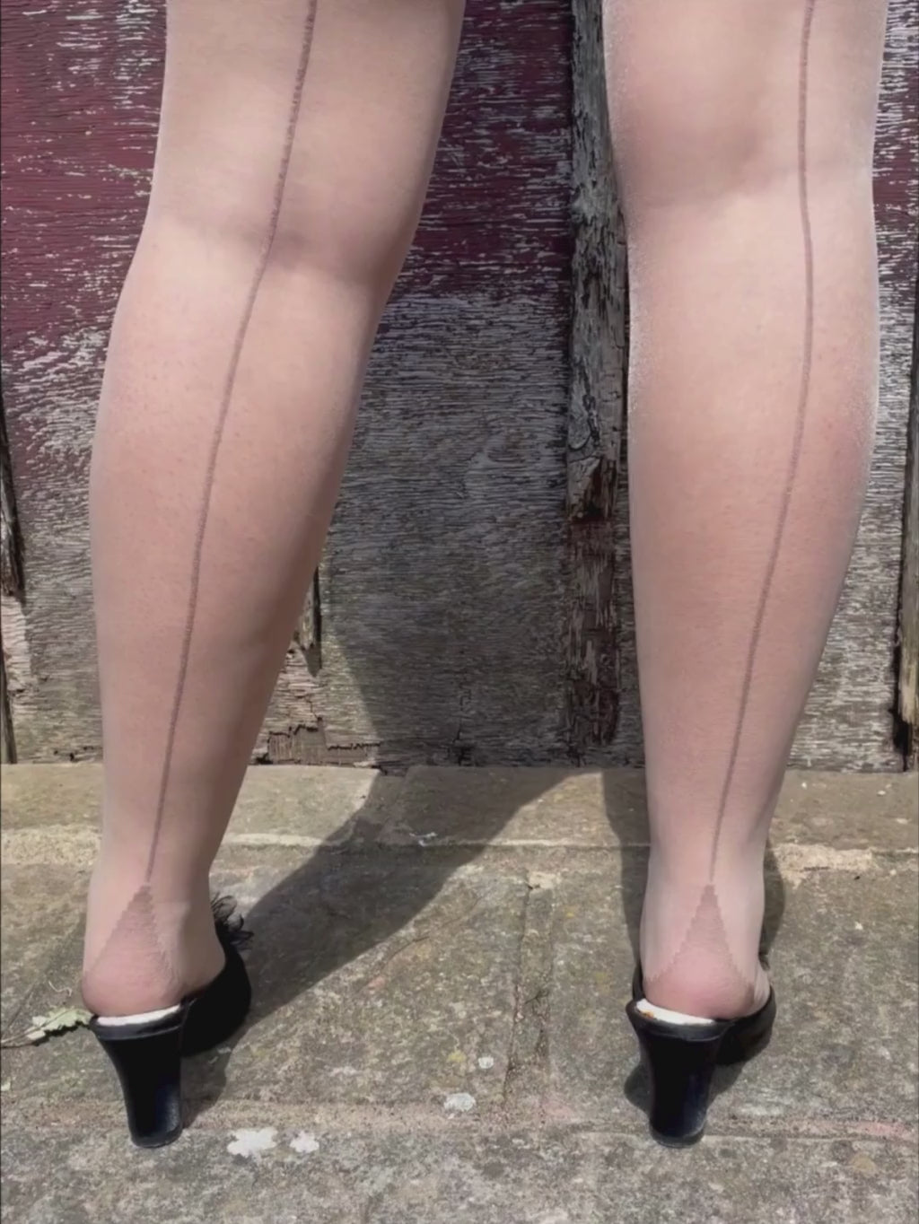 Seamed Tights Latte H2057