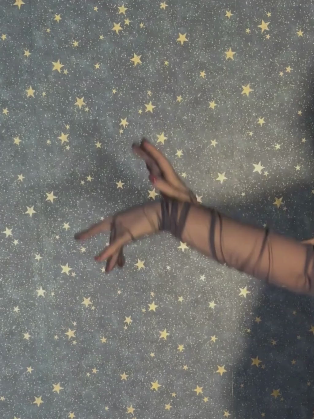 Long Navy Blue Sheer Gloves