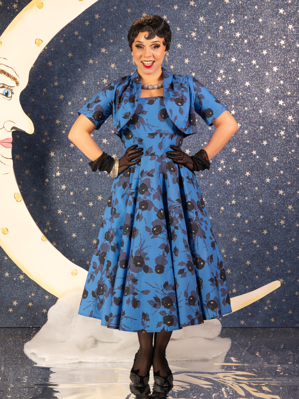 2nd Caroline Blue Circle Skirt Dress