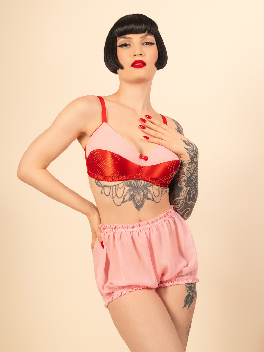 1960s inspired baby pink bloomers