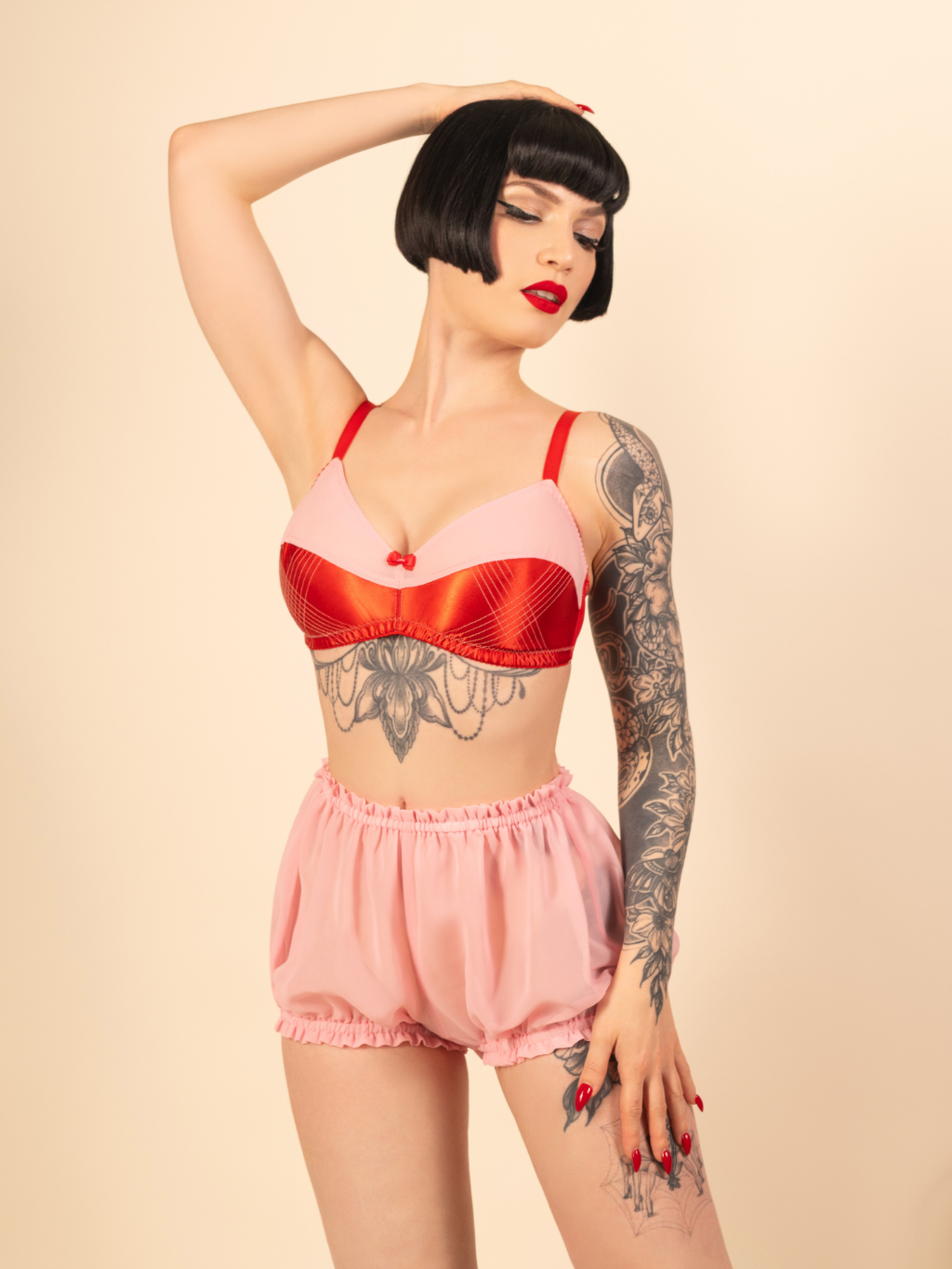 1960s inspired baby pink bloomers