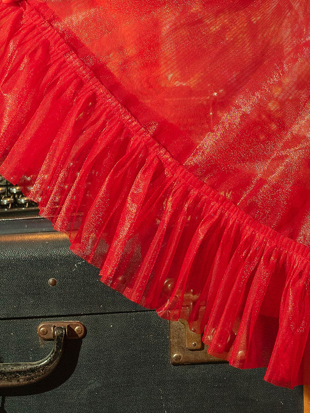 Retro Red Frilly Petticoat L8021R