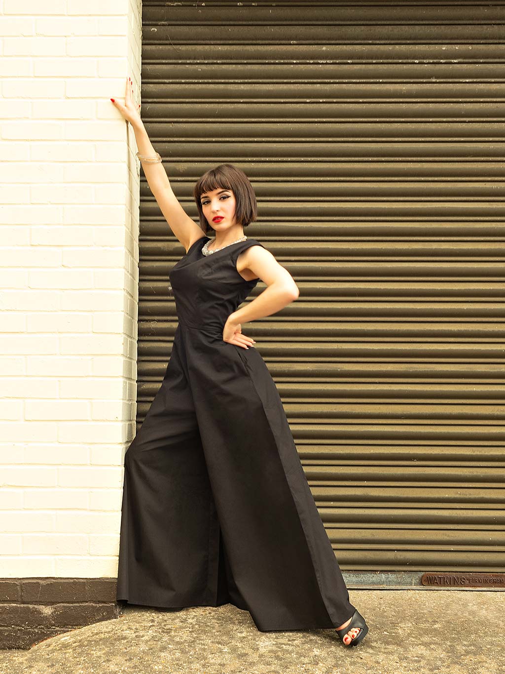 1930s Inspired Black Wide Leg Jumpsuit - What Katie Did