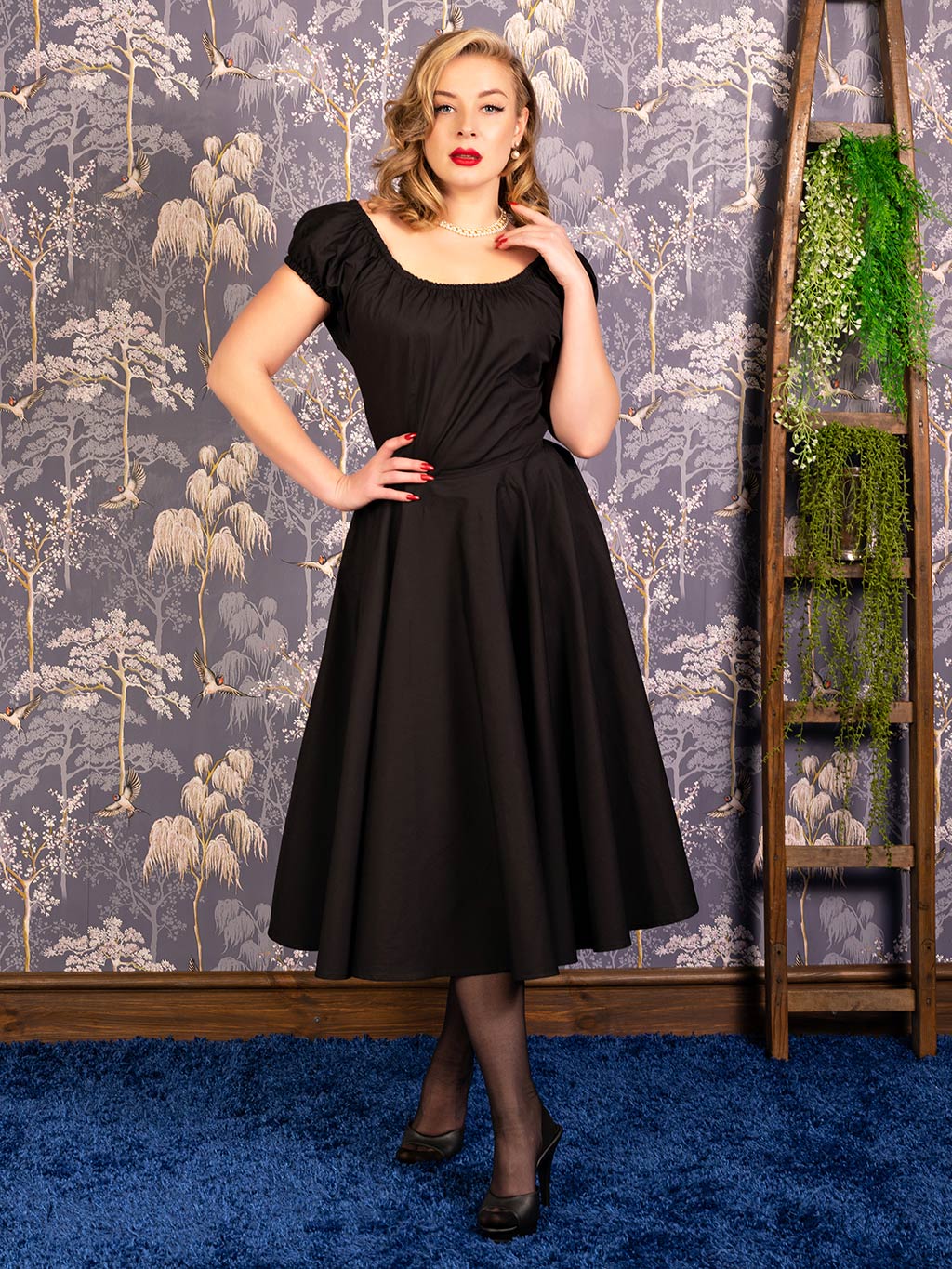 1950s black bardot dress 