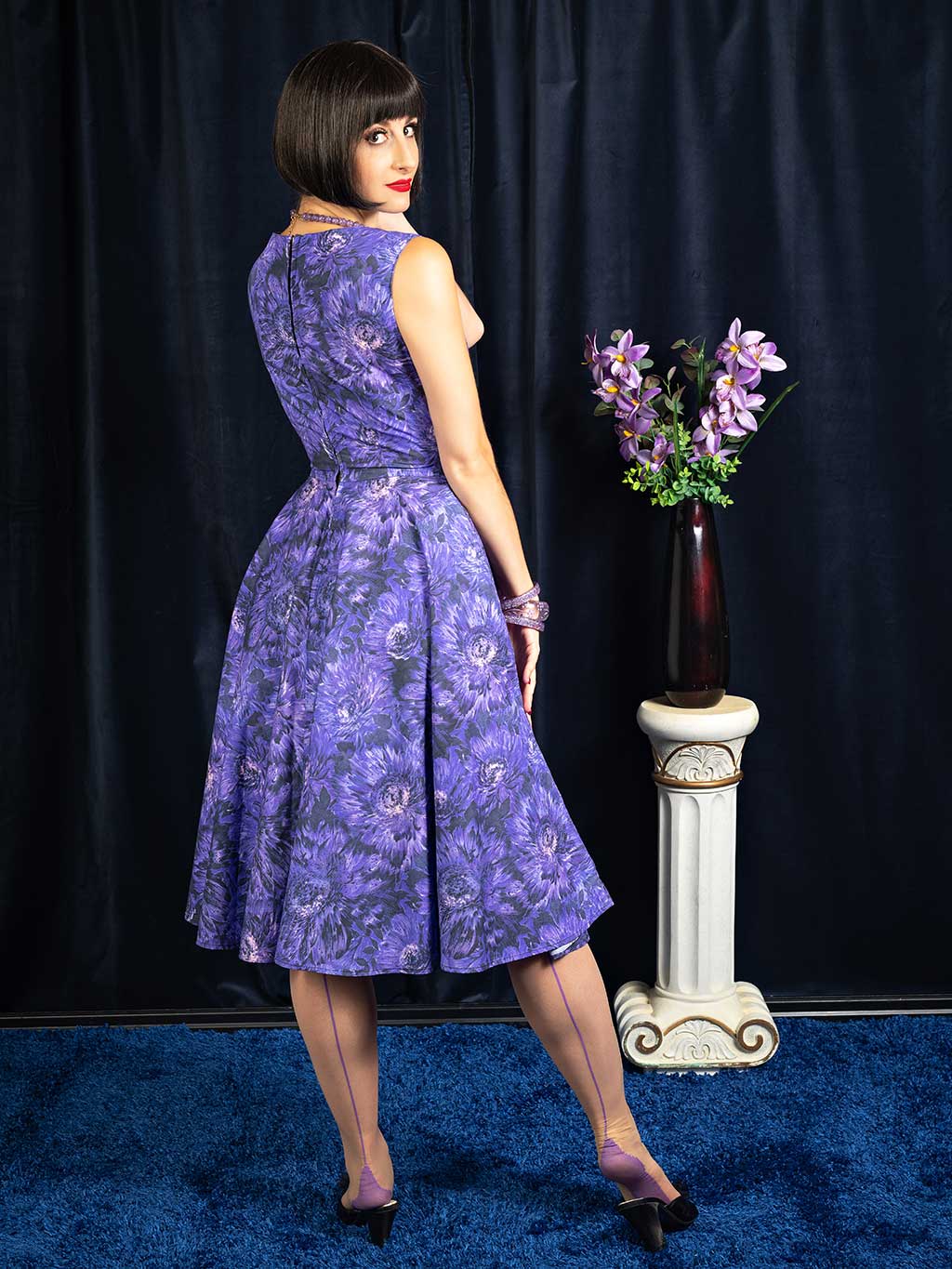1950s purple dress