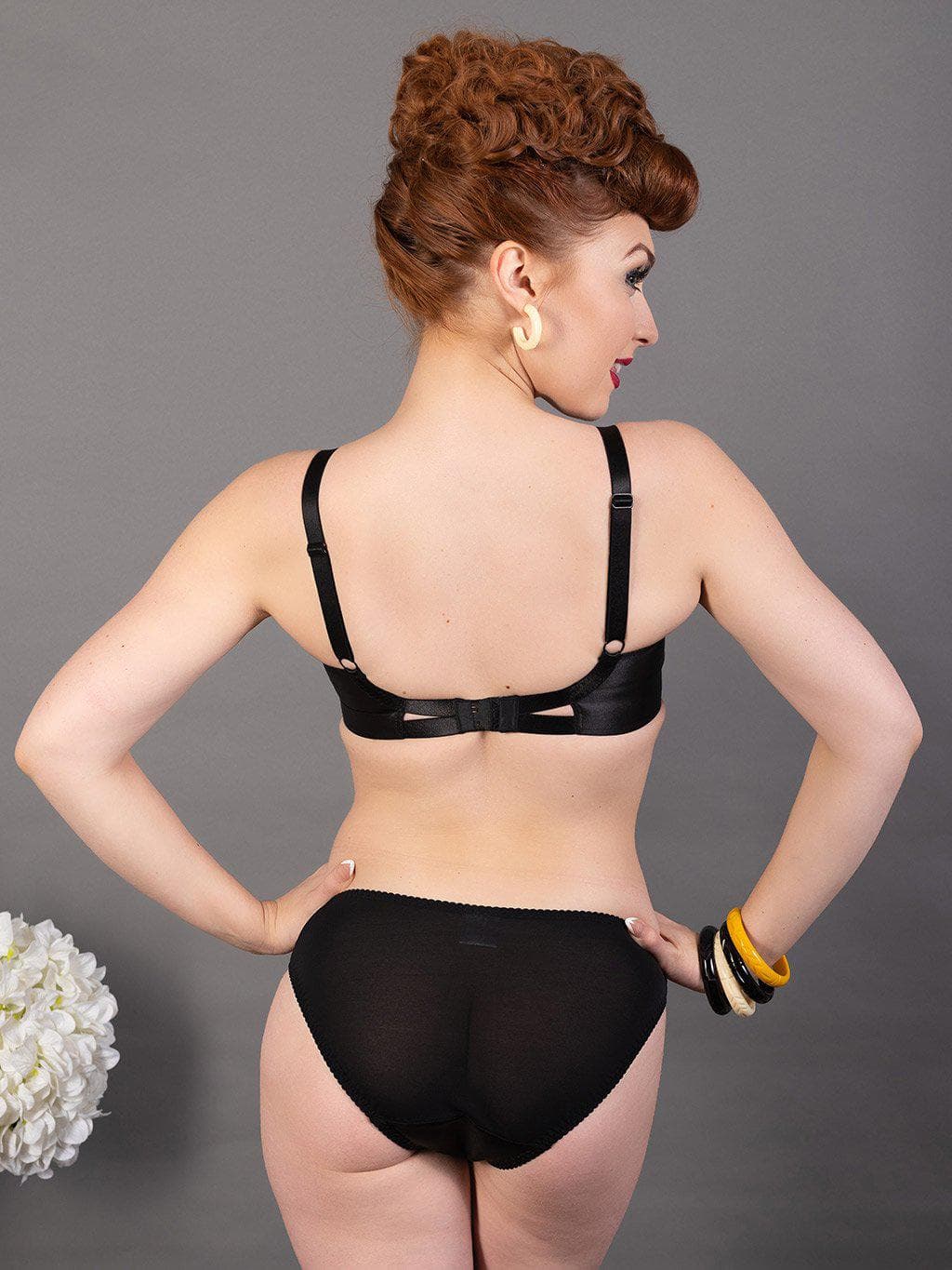 1960s black satin panties