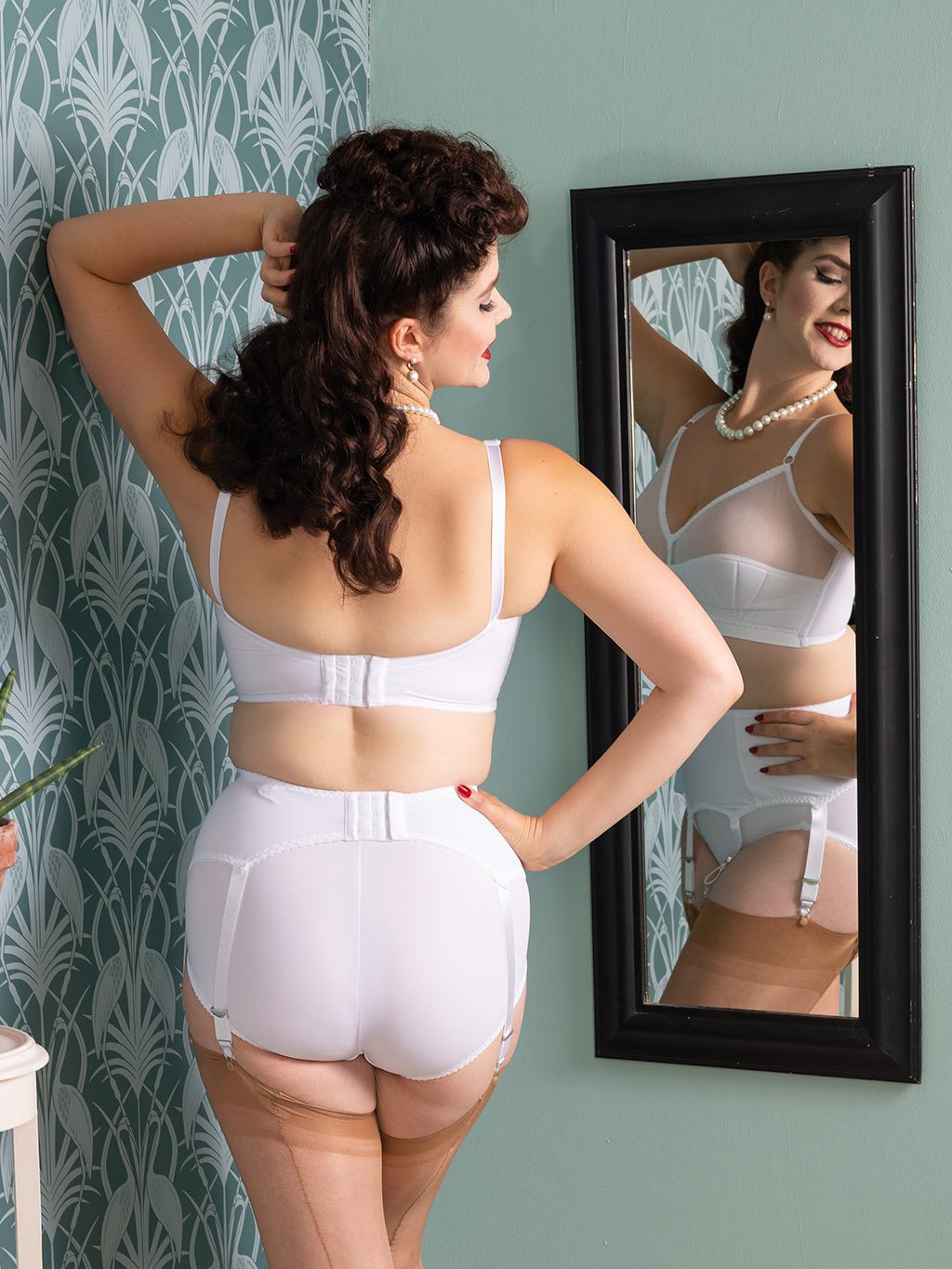 white suspender belt made in the UK