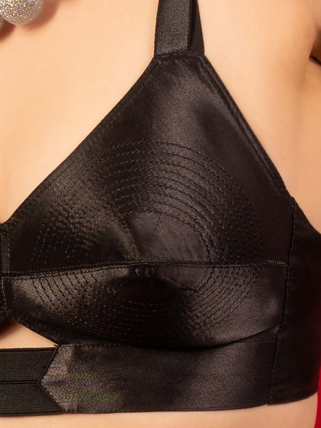 Discover Timeless Elegance with our Black Satin Bullet Bra - What