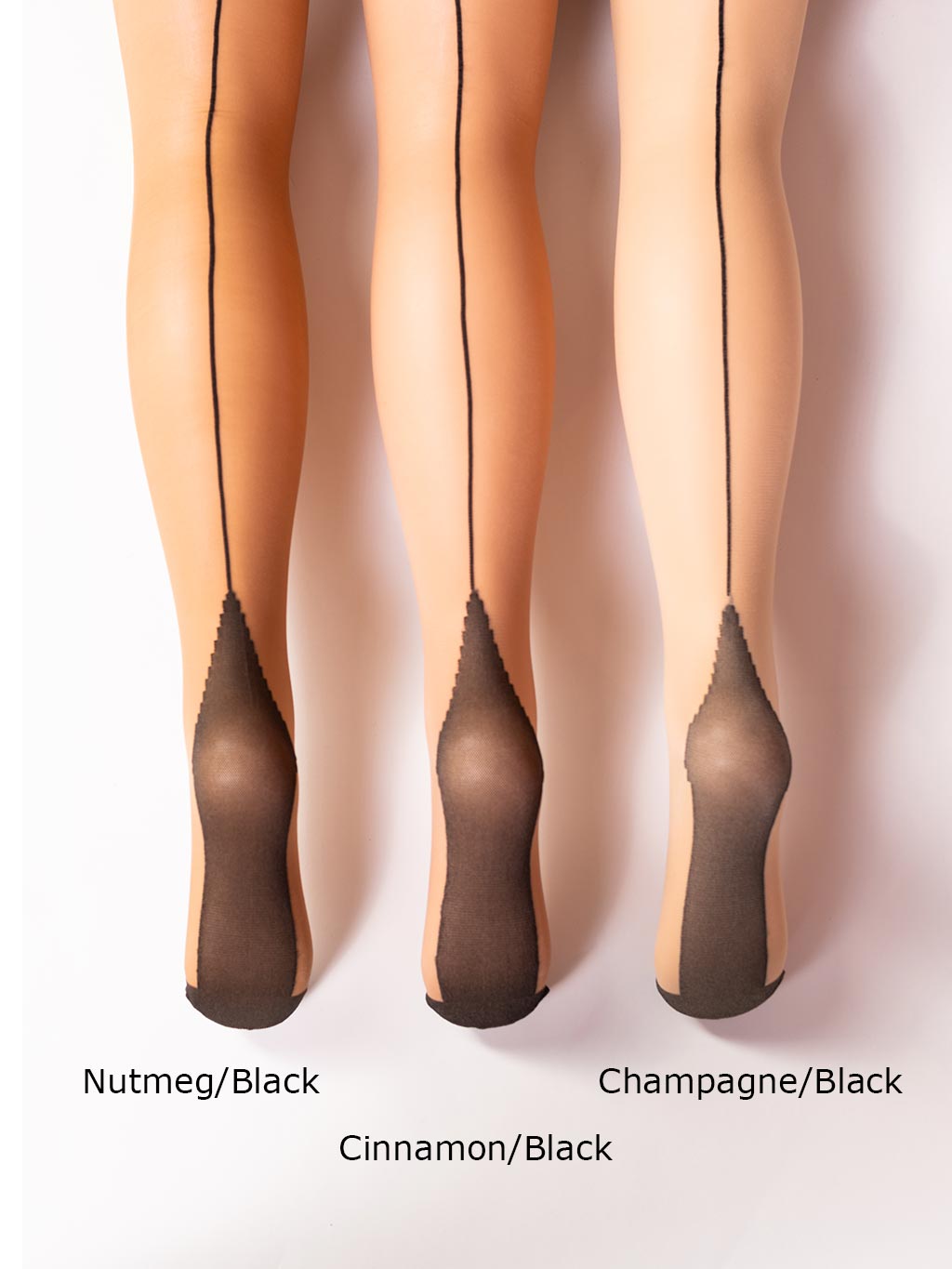 Contrast Seamed Stockings Cinnamon with Black