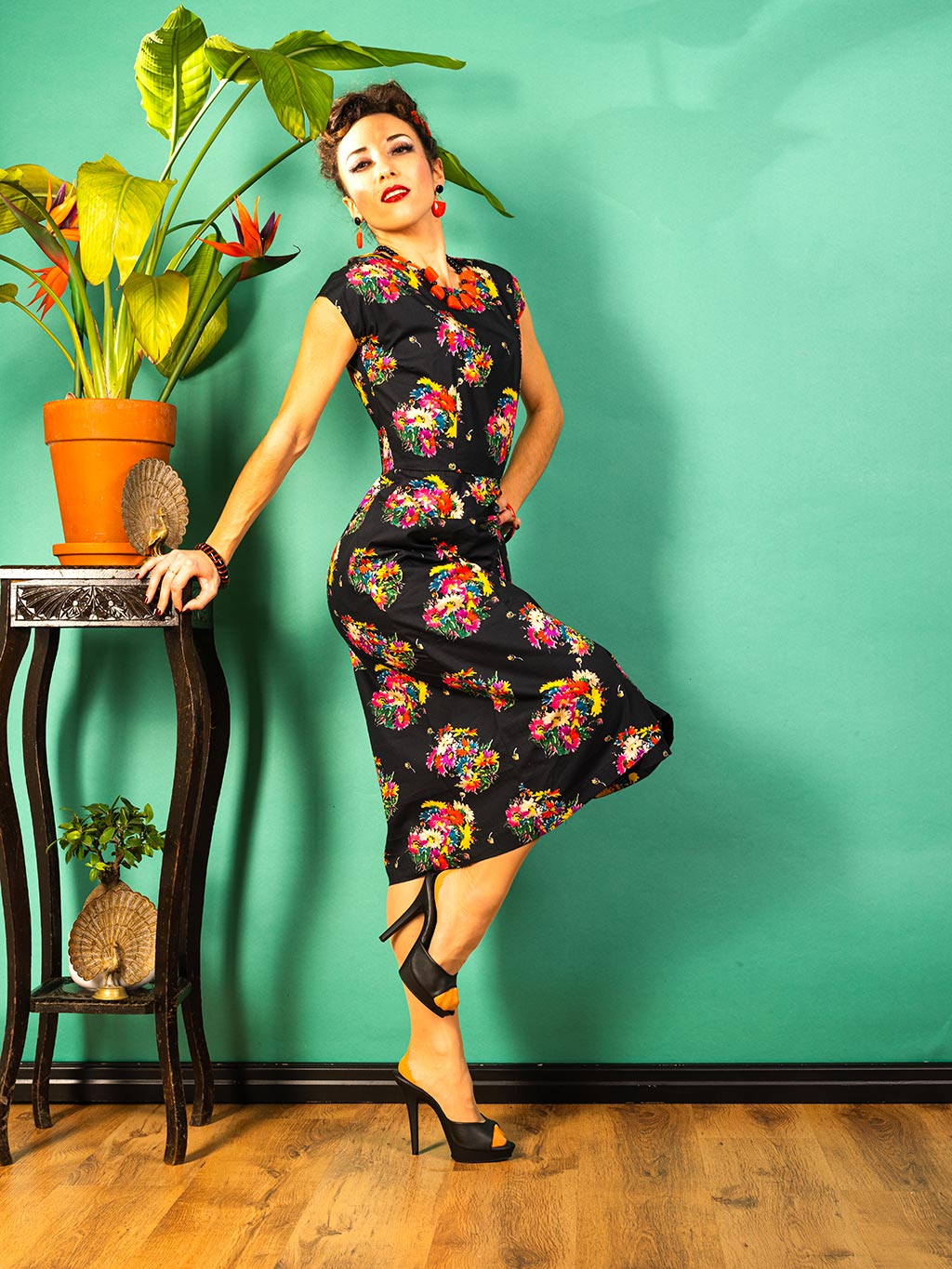 floral vintage sarong dress