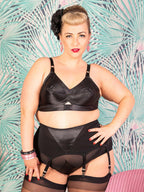 deep black suspender belt