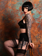 deep black suspender belt 