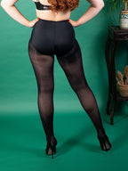 Shop black opaque tights by retro hosiery brand. Just one colour rainbow of tights and seamed stockings. Which will you choose?