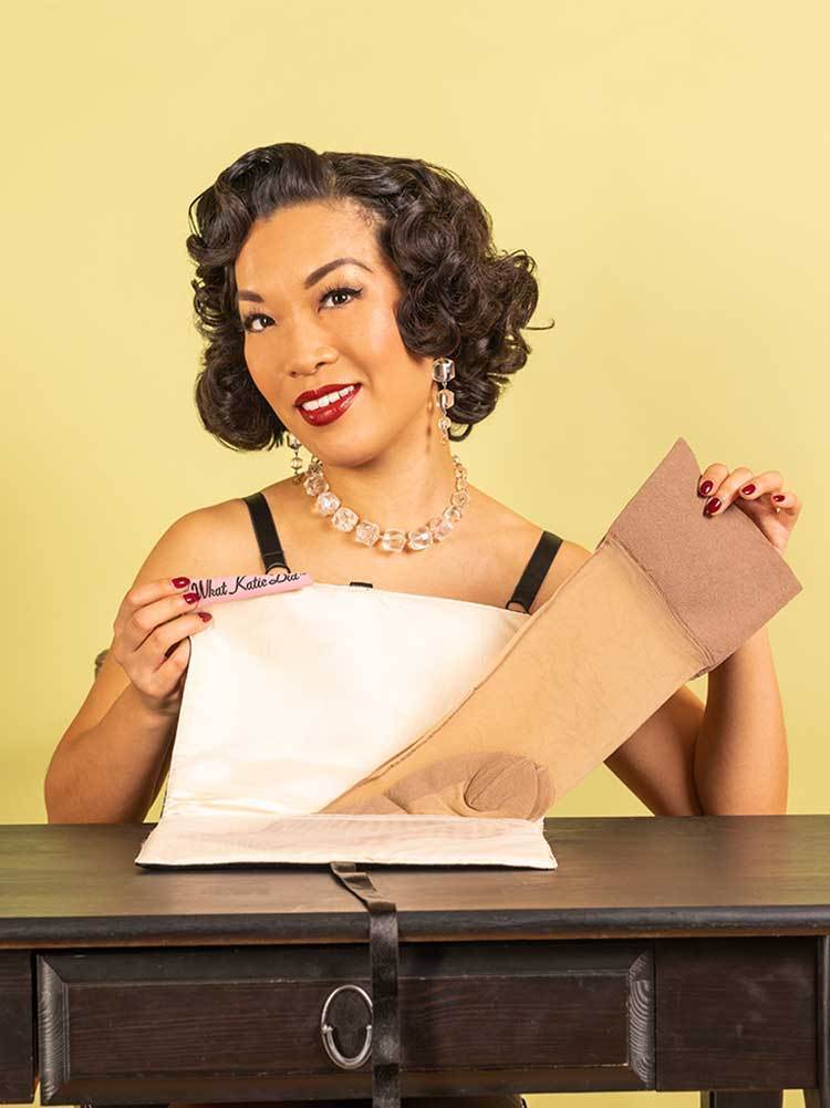 Stocking Storage bag to stop your seamed stockings getting damaged while travelling.