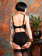 wide black garter belt for stockings